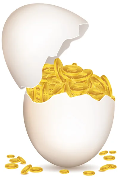 Moedas de dólar em ovo — Fotografia de Stock