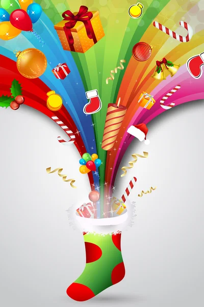 Cartão de Natal colorido com presentes — Fotografia de Stock
