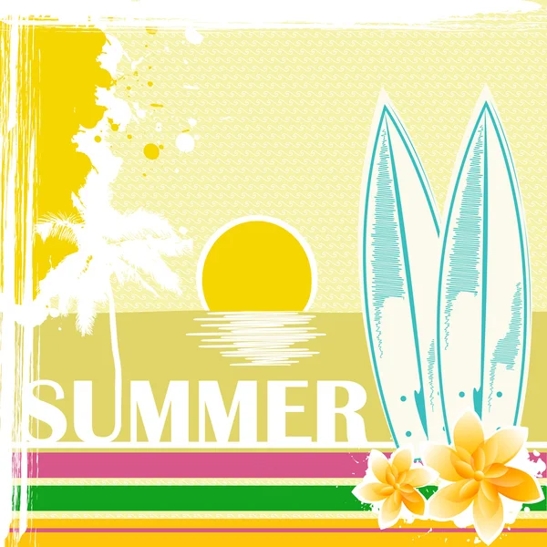 Skizzenhafte Sommerkarte — Stockfoto