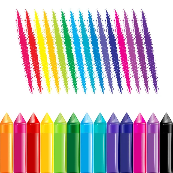 Illustration Colorful Crayons White Background — Stock Photo, Image