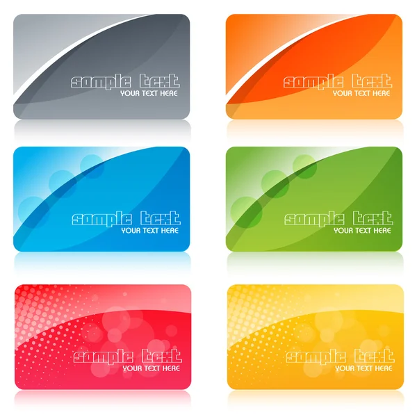 Stock image illustration of colorful cards on white background