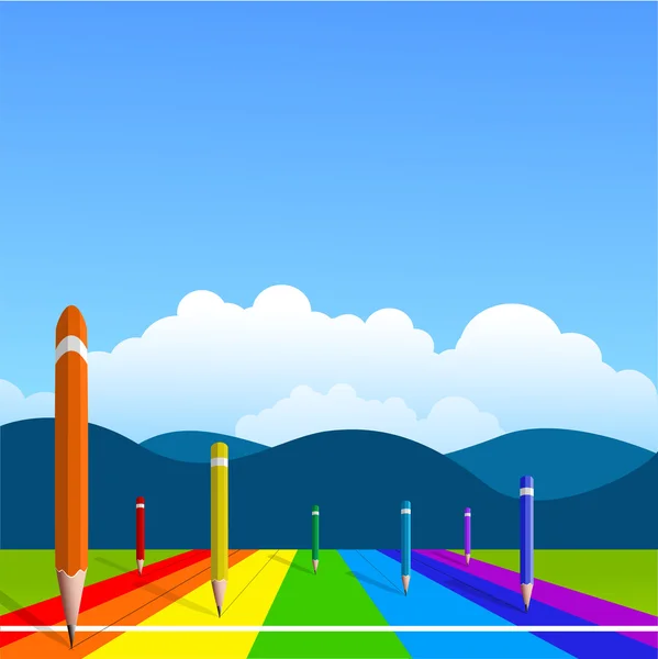 Racing colorful pencils — Stock Photo, Image