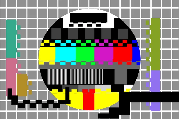 电视颜色测试模式的插图 — 图库照片