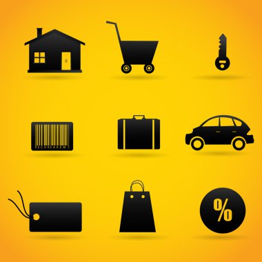 illustration of shopping icons clipart