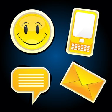 illustration of communication icons clipart
