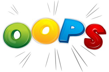 illustration of oops on white background clipart