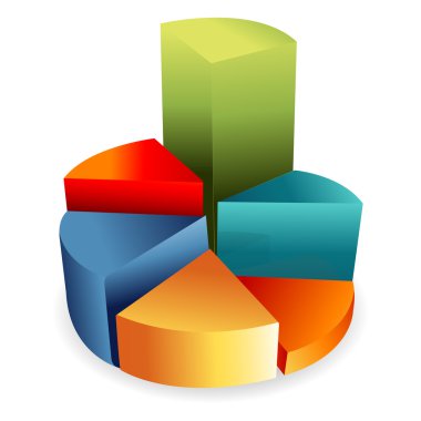 illustration of business pie chart on white background clipart