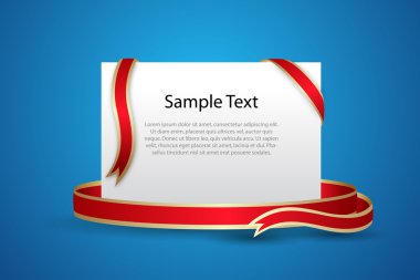 illustration of gift card wrapped with ribbon clipart