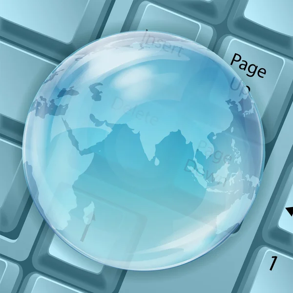 Illustration Transparent Globe Keyboard — Stock Photo, Image