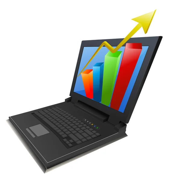 Business tillväxt diagram i laptop — Stockfoto
