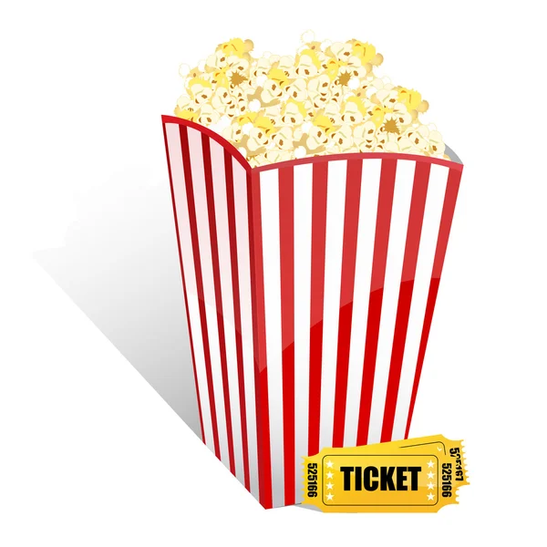 stock image Popcorn with movie tickets