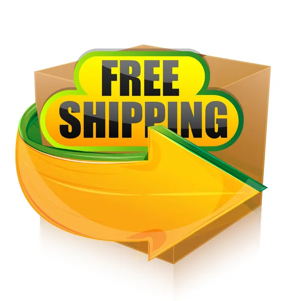 Illustration Free Shipping White Background — Stock Photo, Image