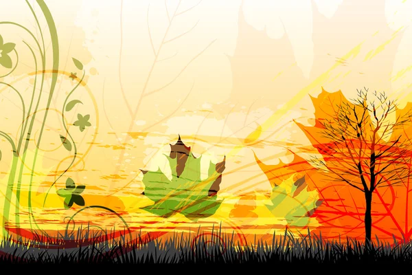 Ilustrace Abstraktní Podzimní Karty — Stock fotografie