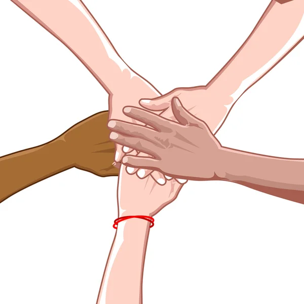 Illustration Multi Racial Unity White Background — Stock Photo, Image
