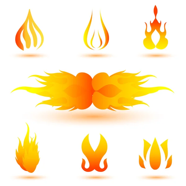 Beyaz Zemin Üzerine Ateş Şekilleri Gösteren Resim — Stok fotoğraf