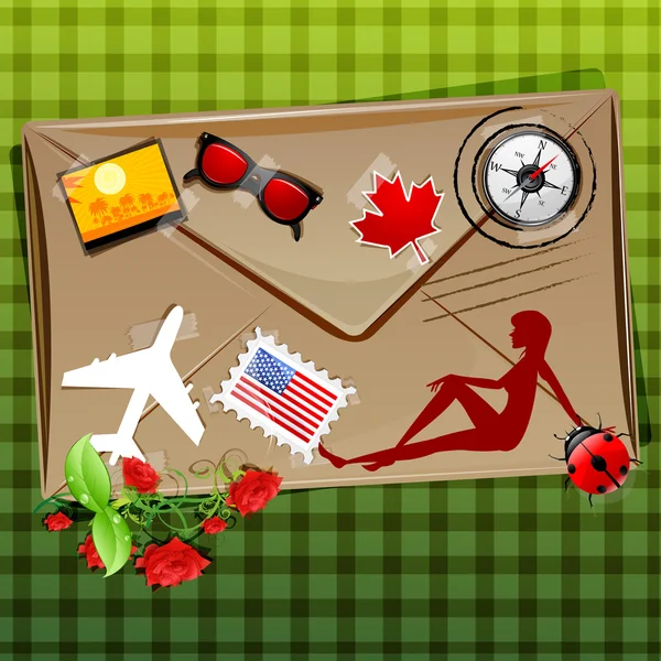 Illustration Travelling Icons Envelope — Stock Photo, Image