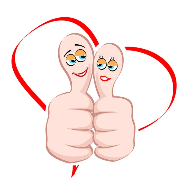 Мужская и женская икона на большом пальце — стоковое фото