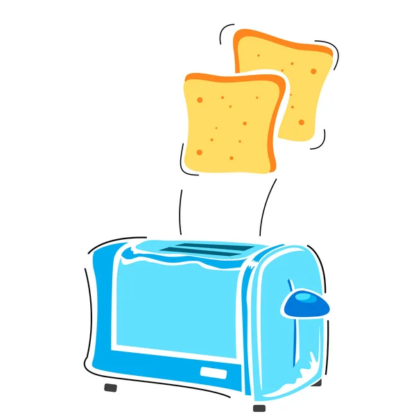 Abbildung Des Tosters Mit Scheibe Auf Weißem Hintergrund — Stockfoto