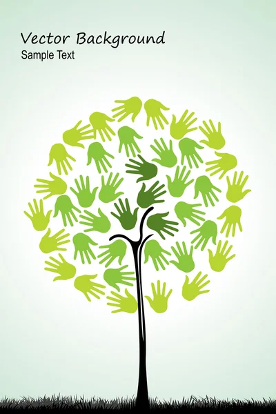 Ilustracja Naturalnego Drzewa Rąk Białym Tle — Zdjęcie stockowe