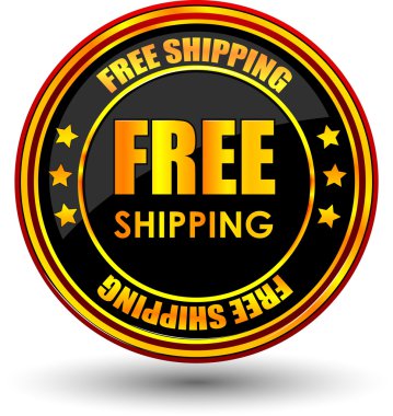 illustration of free shipping on white background clipart