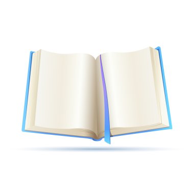 illustration of open book on white background clipart