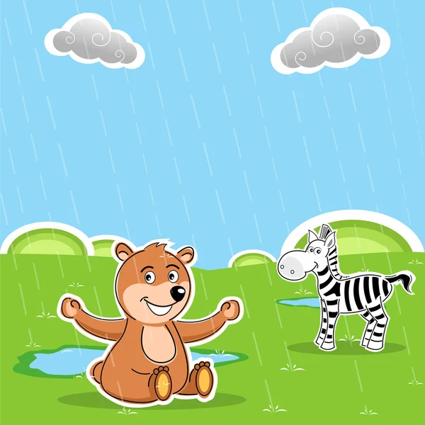 Teddy ve zebra — Stok fotoğraf