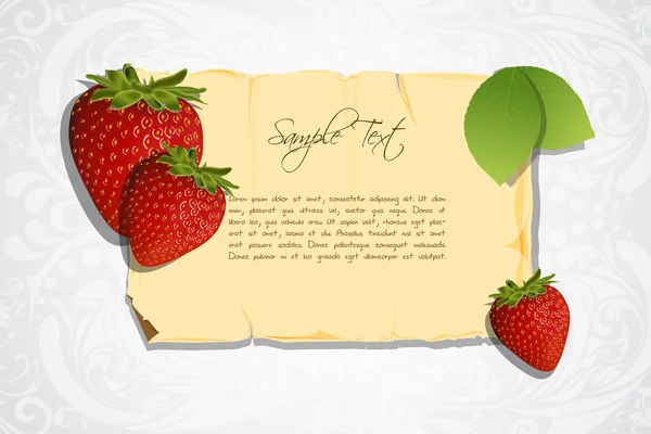 딸기 카드 — 스톡 사진
