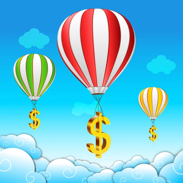 Illustrazione Del Paracadute Del Dollaro Cielo — Foto Stock