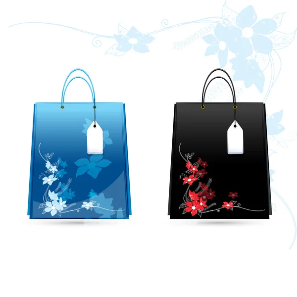Virágos bevásárló táskák — Stock Fotó