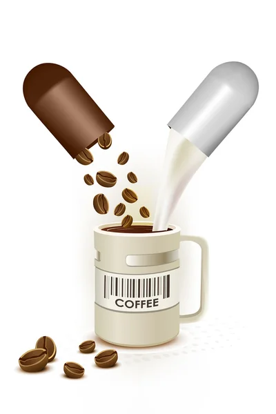 Kaffeekapsel mit Tasse — Stockfoto