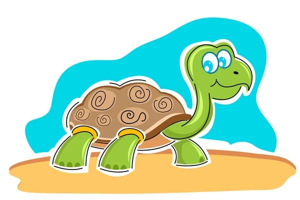 Illustration Der Glücklichen Schildkröte Auf Weißem Hintergrund — Stockfoto