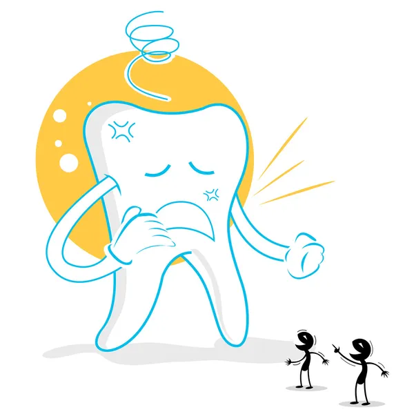 Ilustracja Zdenerwowany Zębów Zarazków Białym Tle — Zdjęcie stockowe