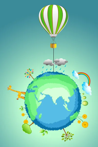 Ilustração Terra Com Paraquedas — Fotografia de Stock