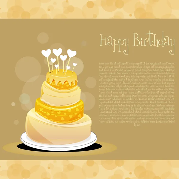 Ilustración Tarjeta Cumpleaños Con Pastel —  Fotos de Stock