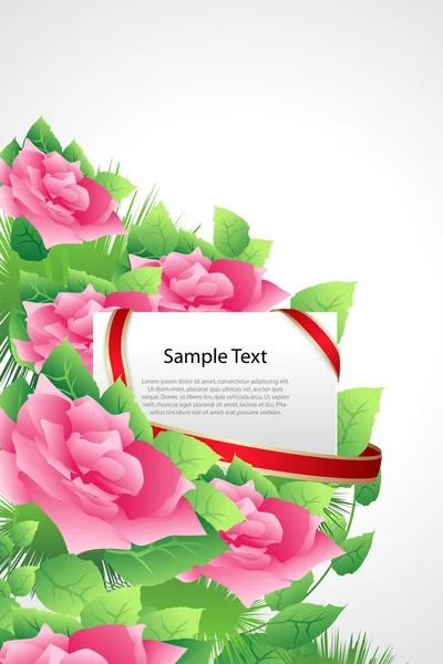 Ilustração Cartão Valentine Com Rosas — Fotografia de Stock