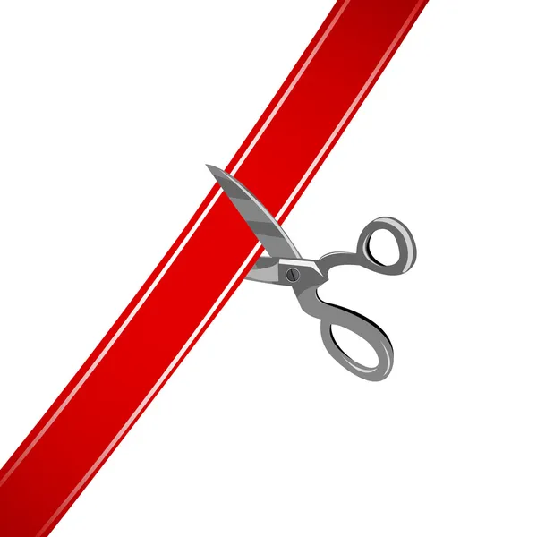 Illustration Cutting Ribbon White Background — Stock Photo, Image