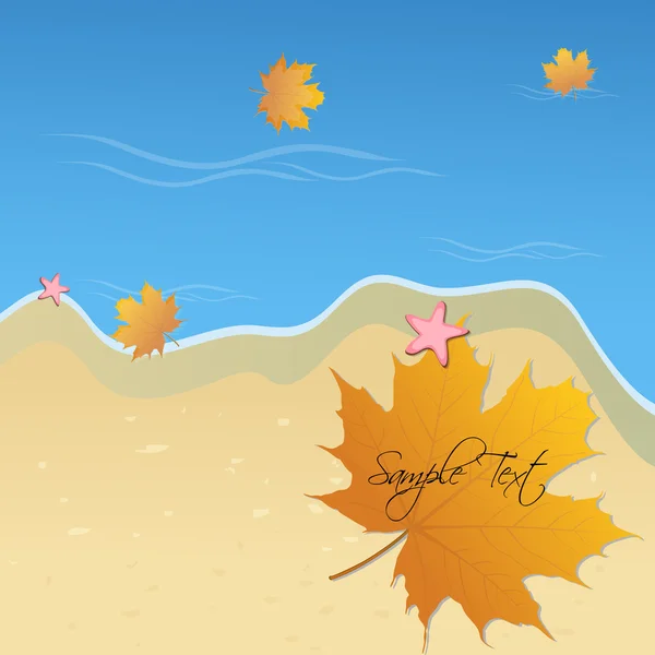 Ilustração Cartão Outono Com Água Folha — Fotografia de Stock