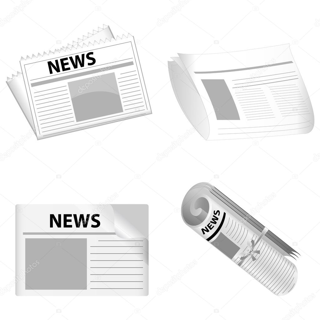 illustration of news paper on white background