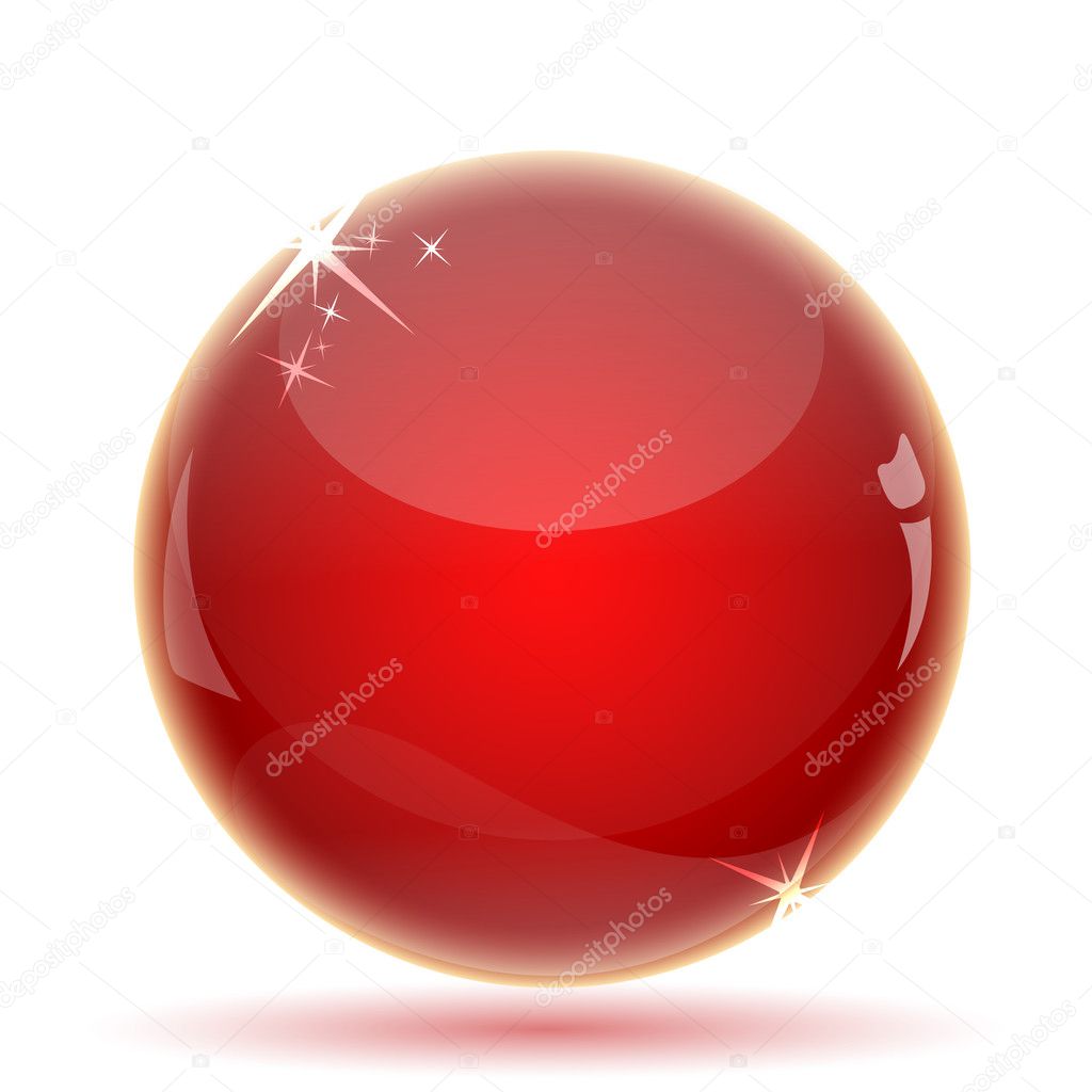 illustration of red crystal ball on isolated background