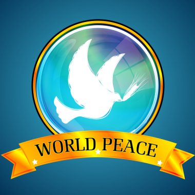 illustration of world peace with bird on abstract background clipart