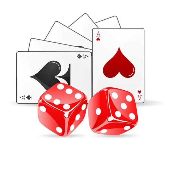 Playing card with dice — Stock Photo, Image