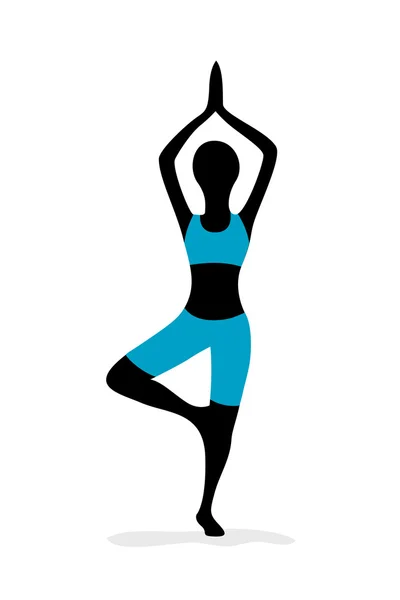 Illustration Yoga Flicka Vit Bakgrund — Stockfoto