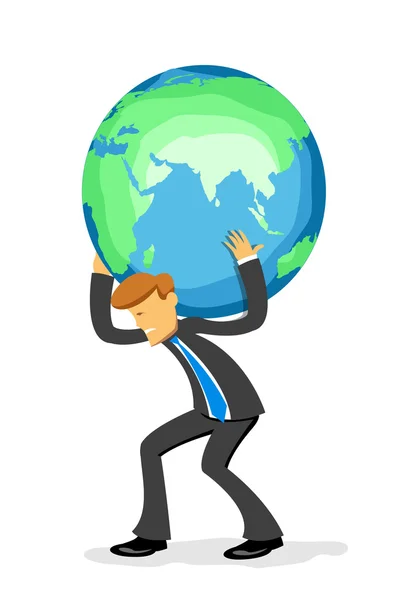 Illustration Des Geschäftsmannes Mit Globus Auf Weißem Hintergrund — Stockfoto