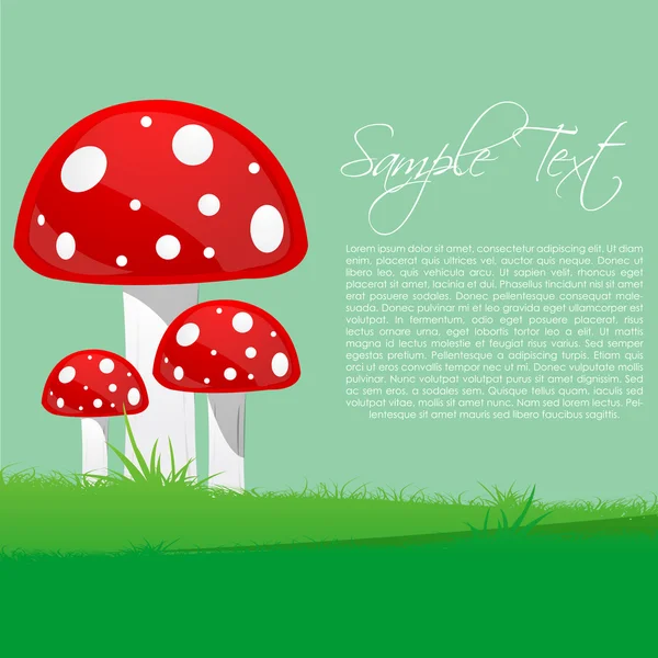 Ilustração Árvores Cogumelos Com Grama — Fotografia de Stock