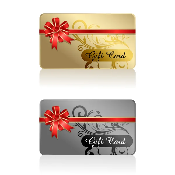 Gift card with ribbon — Stock Photo, Image