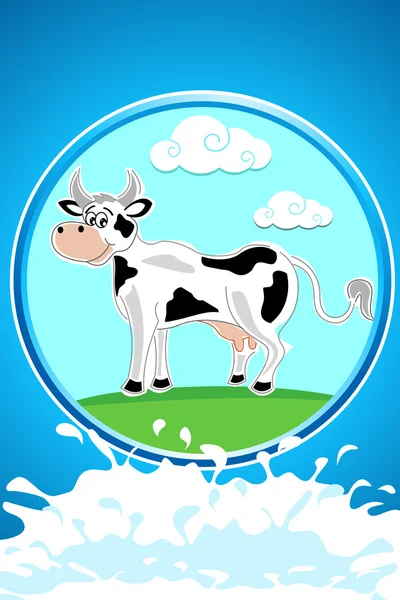 快乐牛抽象背景上的插图 — 图库照片