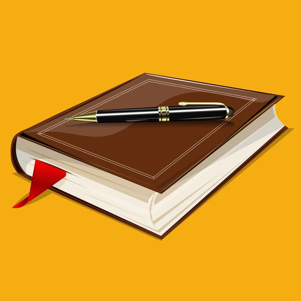 Livro e caneta — Fotografia de Stock
