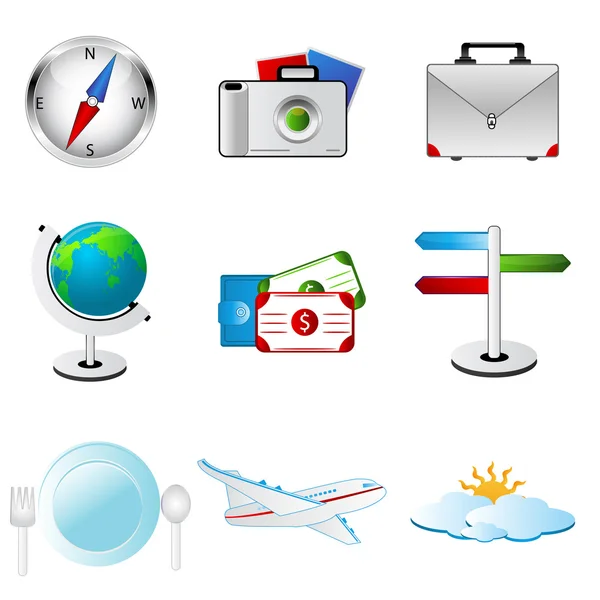 Illustration Verschiedener Objekte Und Symbole Auf Weißem Hintergrund — Stockfoto
