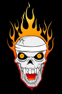 Burning skull clipart