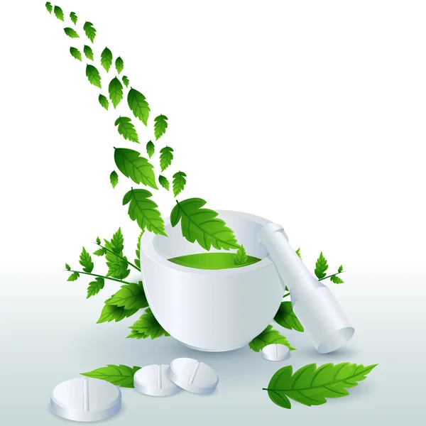 Medicina com folhas — Fotografia de Stock